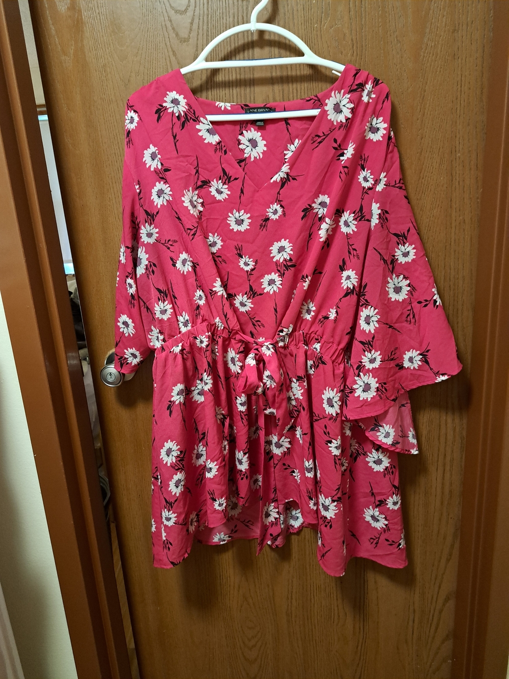 Lane Bryant Pink Floral Tie-Waist Tunic
